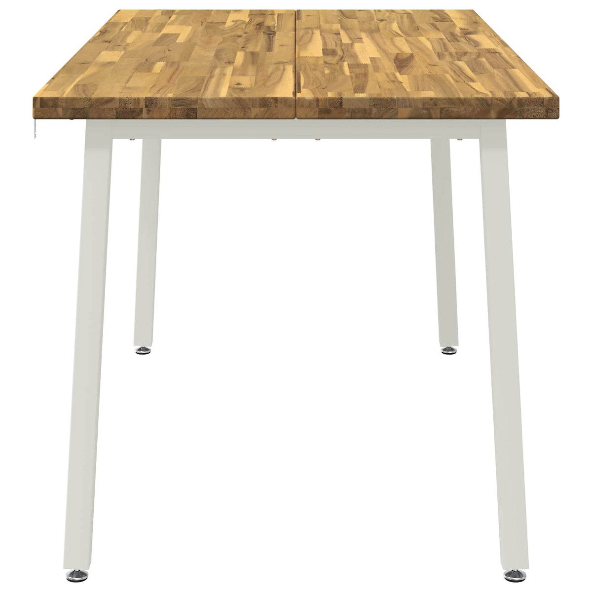 140 x 70 x 75 cm Massivt Akacietræ Natur og hvid Rektangulær