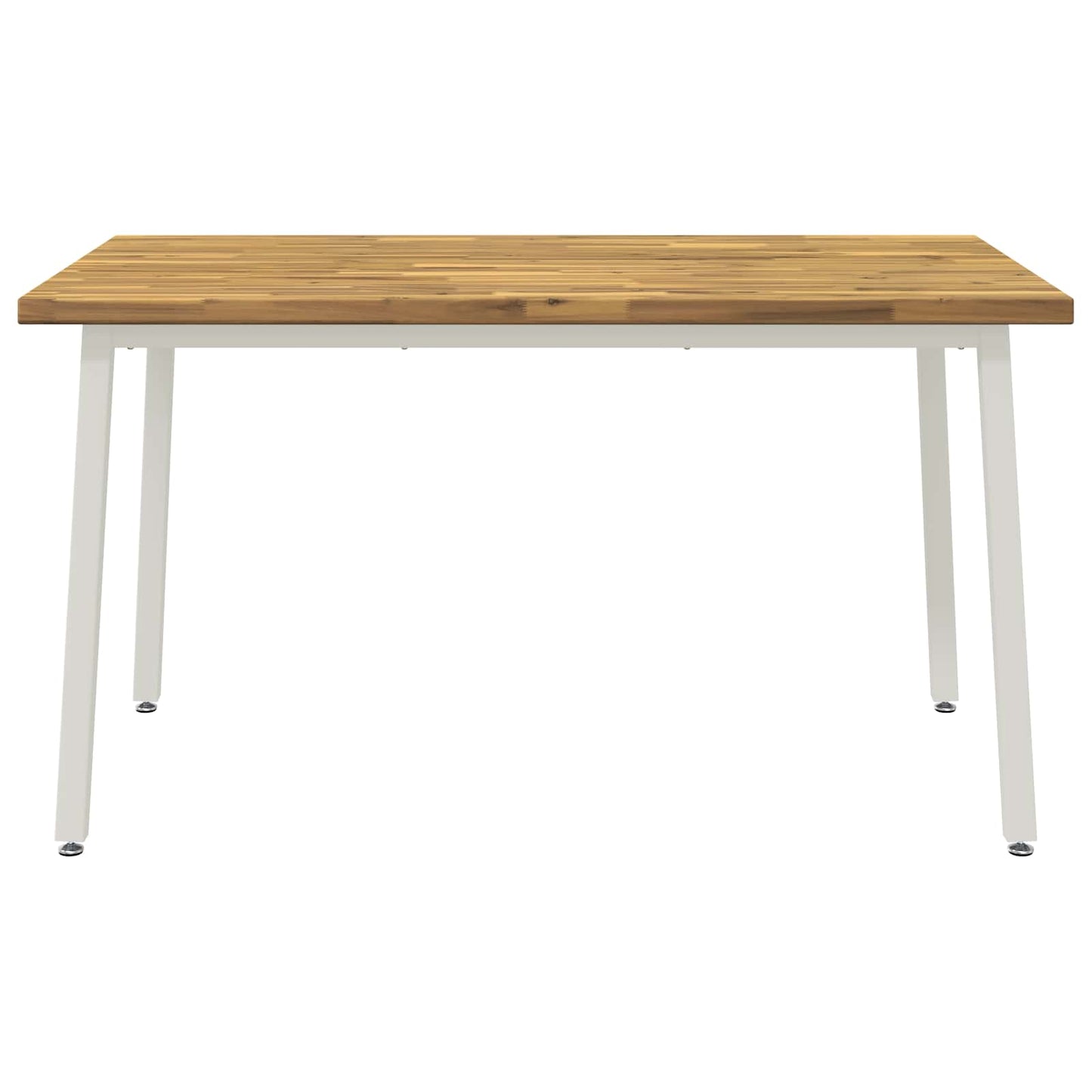 140 x 70 x 75 cm Massivt Akacietræ Hvid Rektangulær