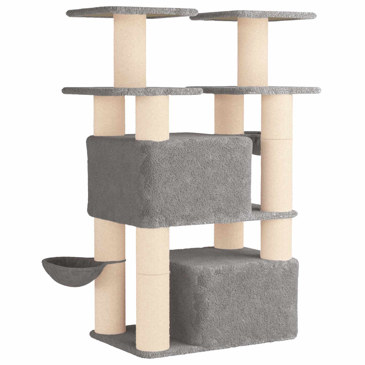 Kattetræ med sisal klatreposter Lysegrå 147 cm 2 stk.