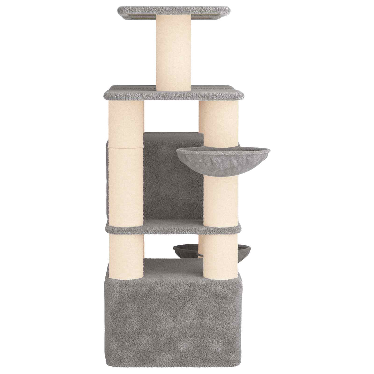 Kattetræ med sisal klatreposter Lysegrå 147 cm 2 stk.