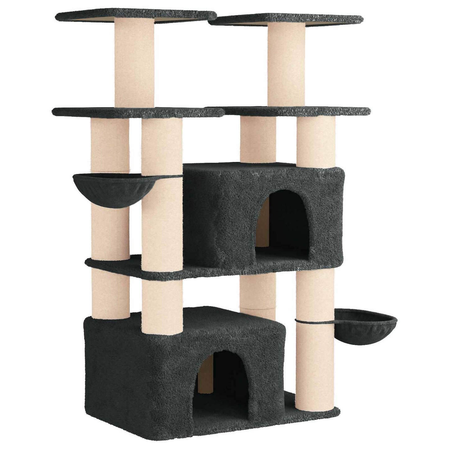 Kattetræ med sisal klatreposter Mørkegrå 147 cm 2 stk.
