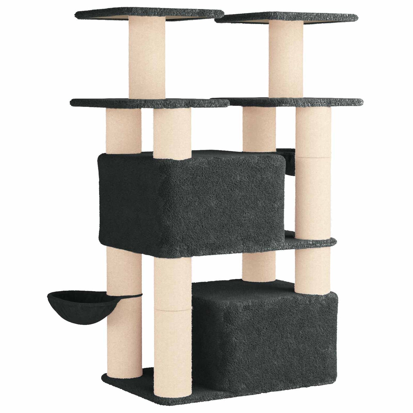 Kattetræ med sisal klatreposter Mørkegrå 147 cm 2 stk.