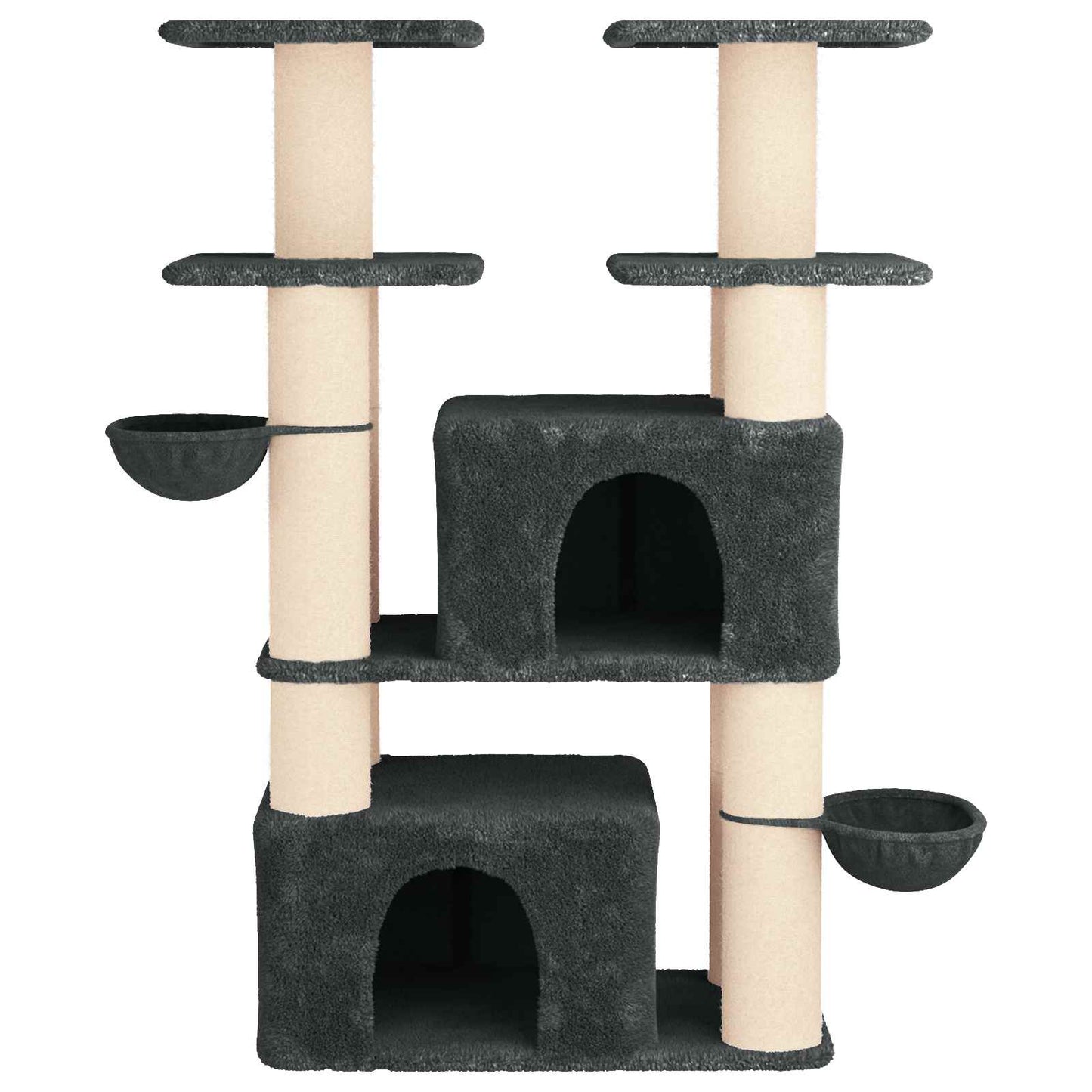 Kattetræ med sisal klatreposter Mørkegrå 147 cm 2 stk.