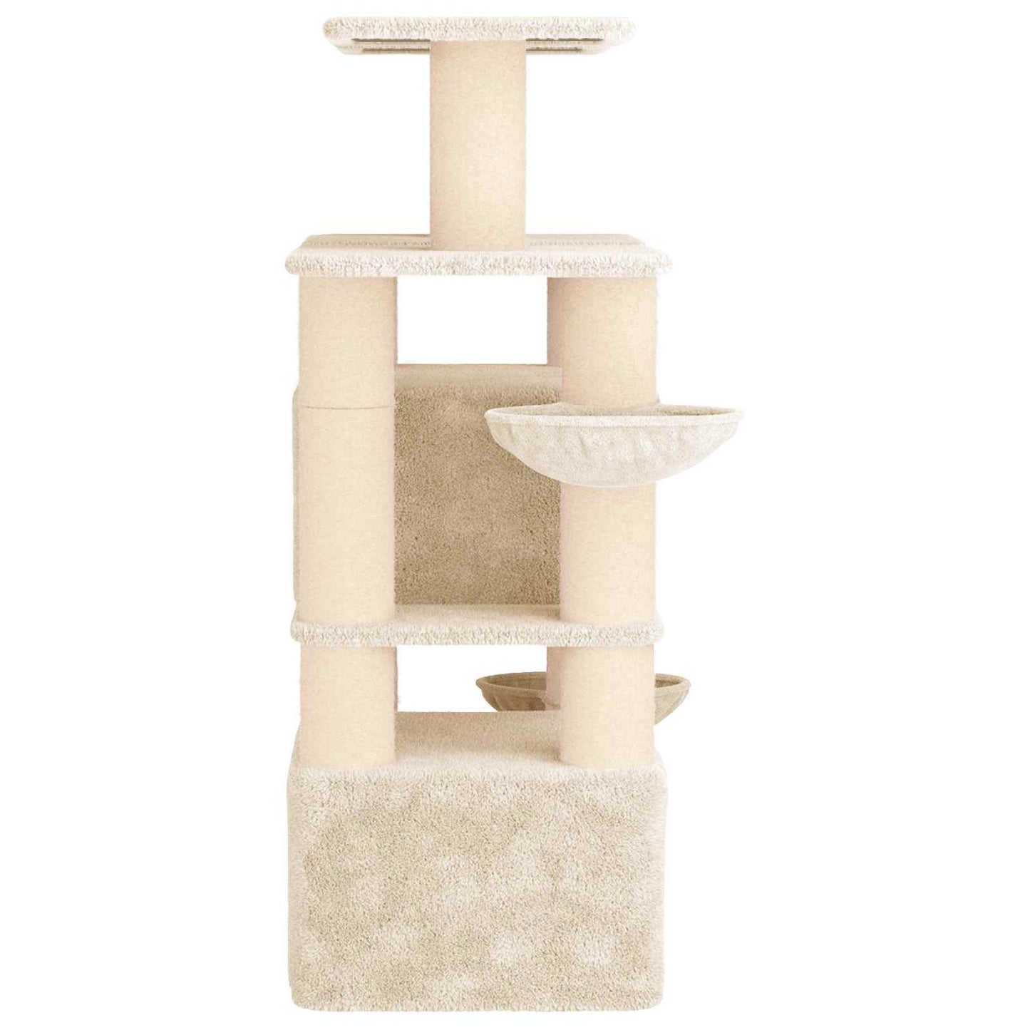 Kattetræ med sisal klatreposter Cremefarvet 147 cm 2 stk.