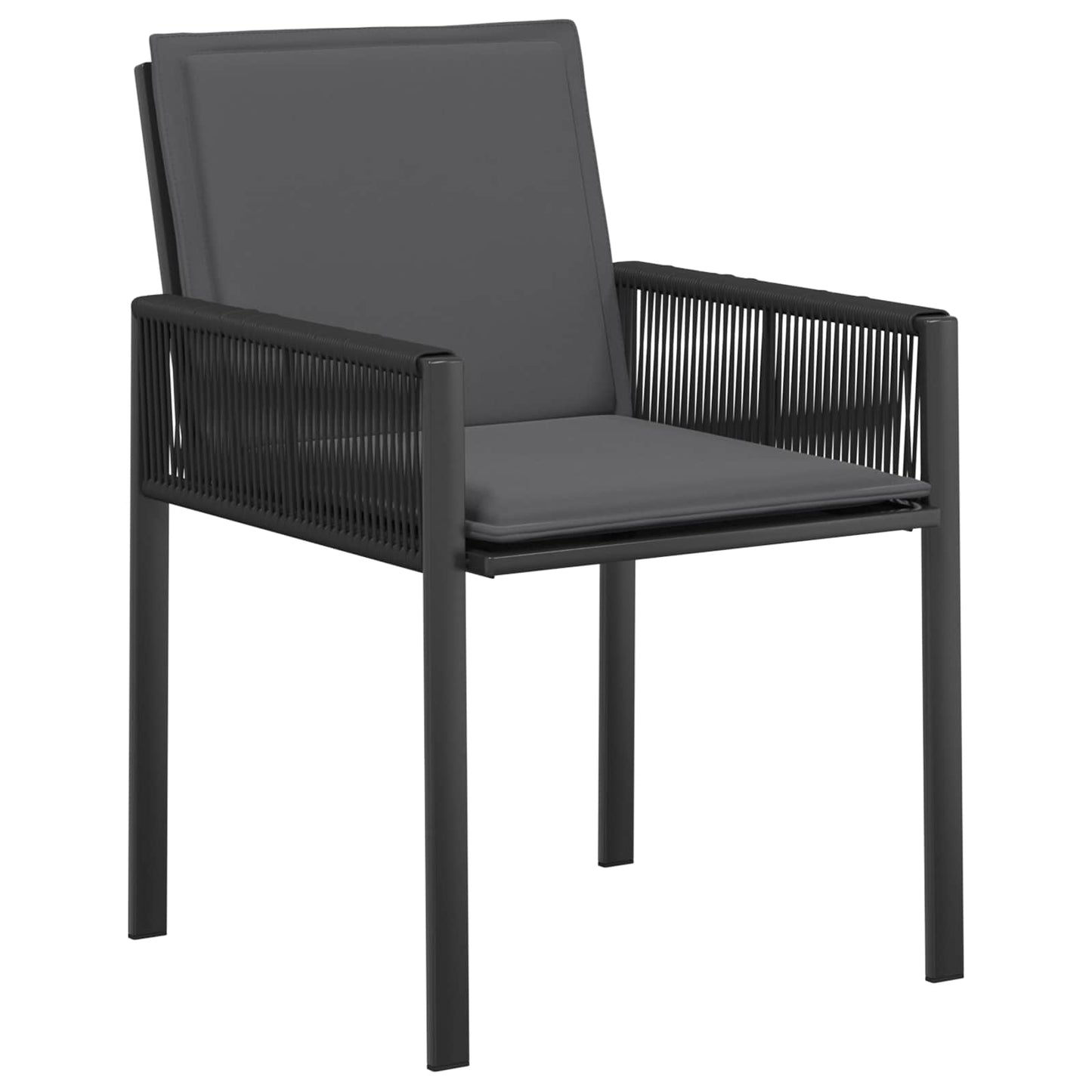 Have Spisebordssæt 25 stk. Sort polyrattan