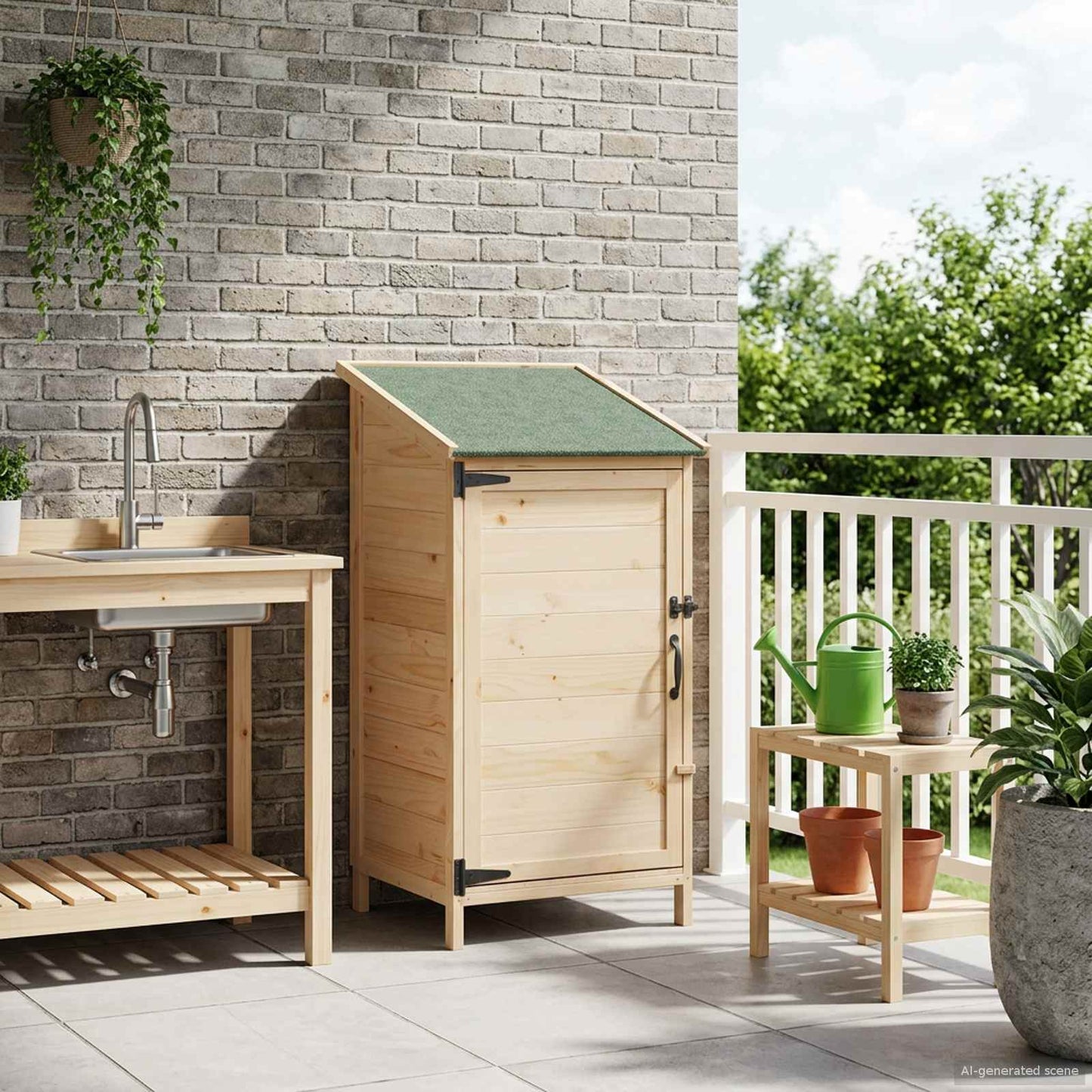 Have Skur Naturfarvet 59 x 56 x 113,5 cm Massivt Fyrretræ