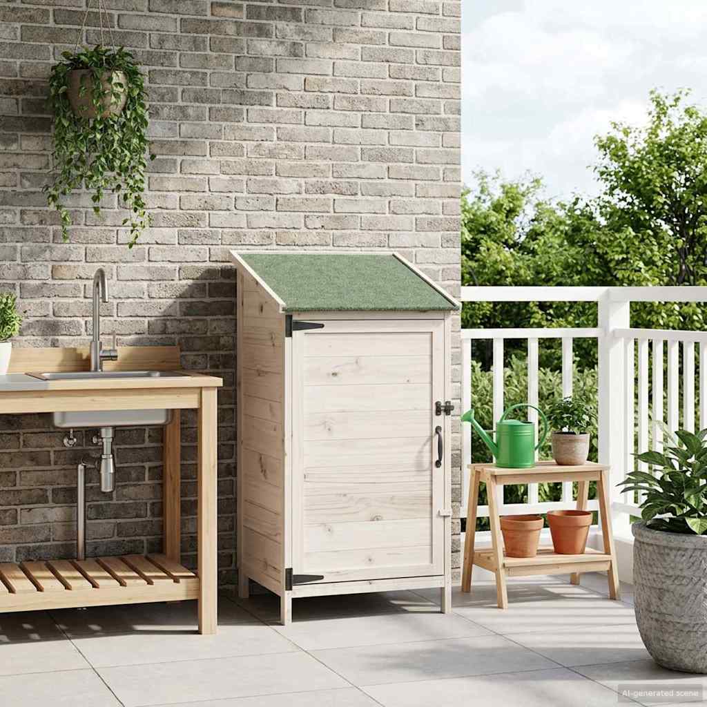Have Skur med tag Hvid 59 x 56 x 113,5 cm Massivt Fyrretræ