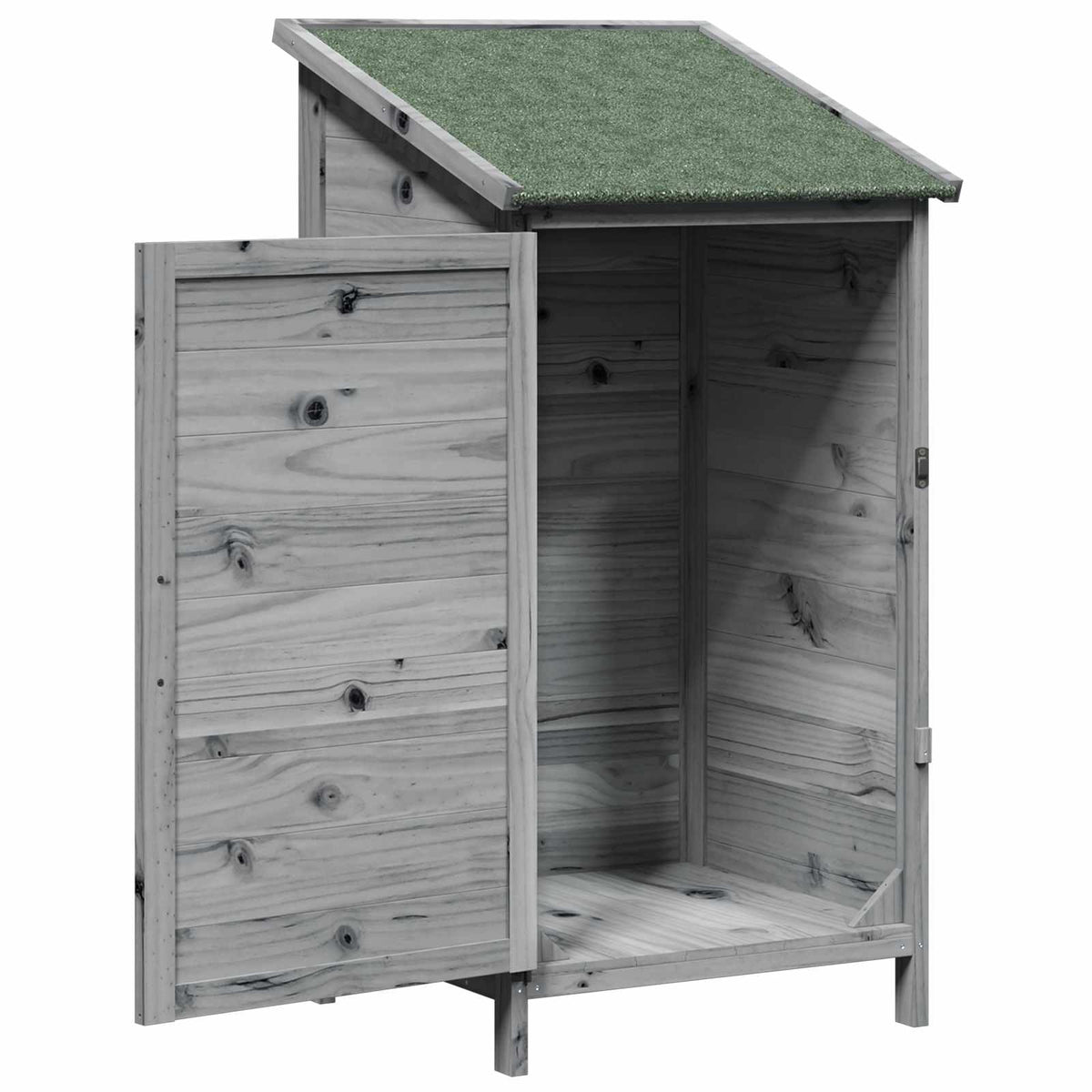 Have Skur med tag Grå 59 x 56 x 113,5 cm Massivt Fyrretræ