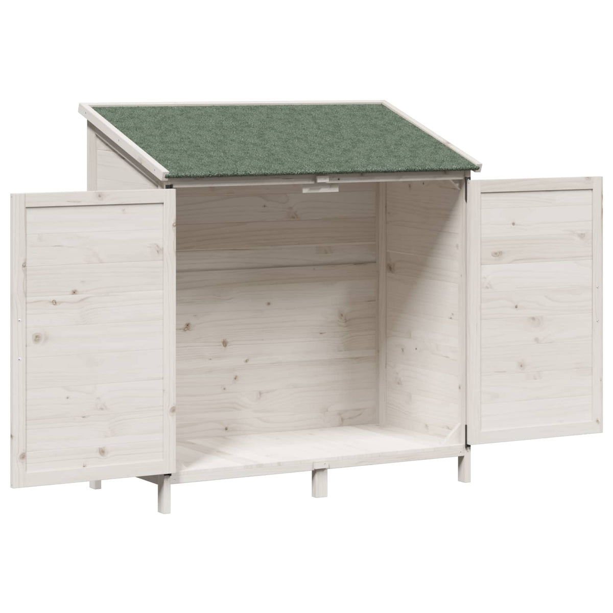 Have Skur med tag Hvid 106,5 x 56 x 113,5 cm Massivt Fyrretræ