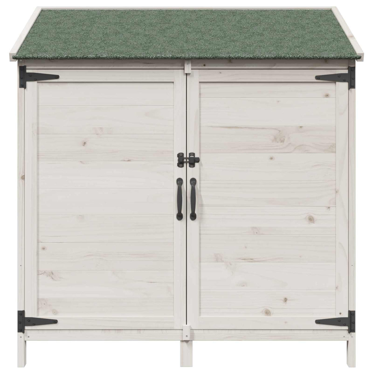 Have Skur med tag Hvid 106,5 x 56 x 113,5 cm Massivt Fyrretræ