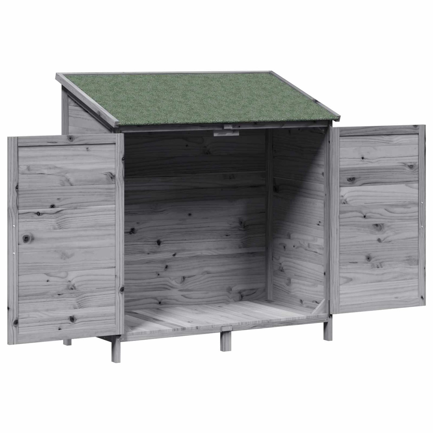 Have Skur med tag Grå 106,5 x 56 x 113,5 cm Massivt Fyrretræ