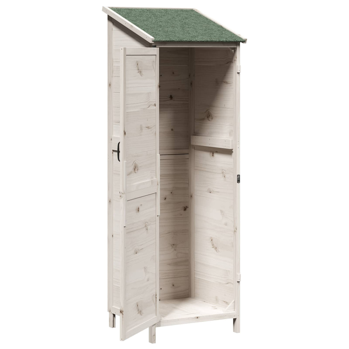Have Skur med tag Hvid 59,5 x 56 x 176,5 cm Massivt Fyrretræ