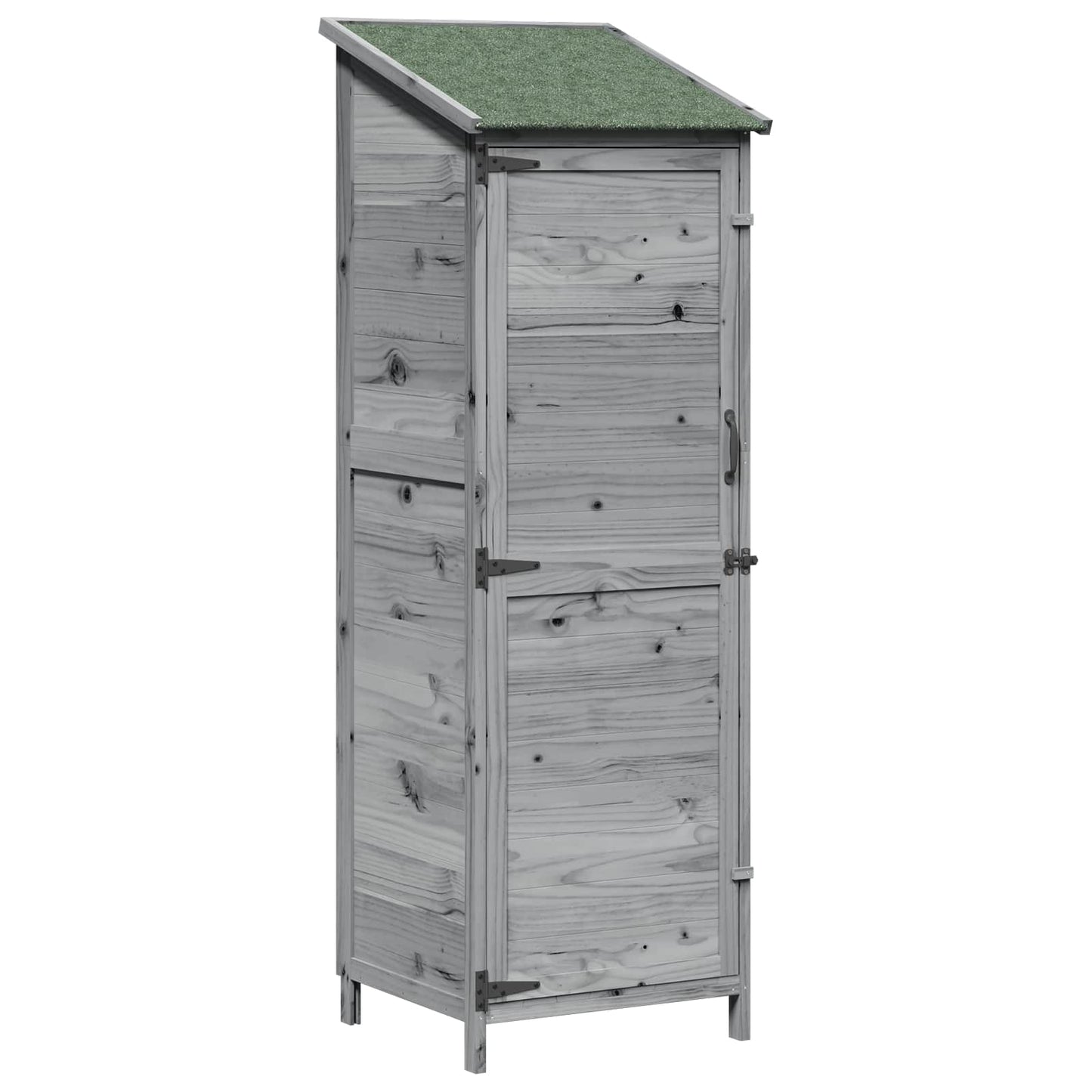 Have Skur med tag Grå 59,5 x 56 x 176,5 cm Massivt Fyrretræ