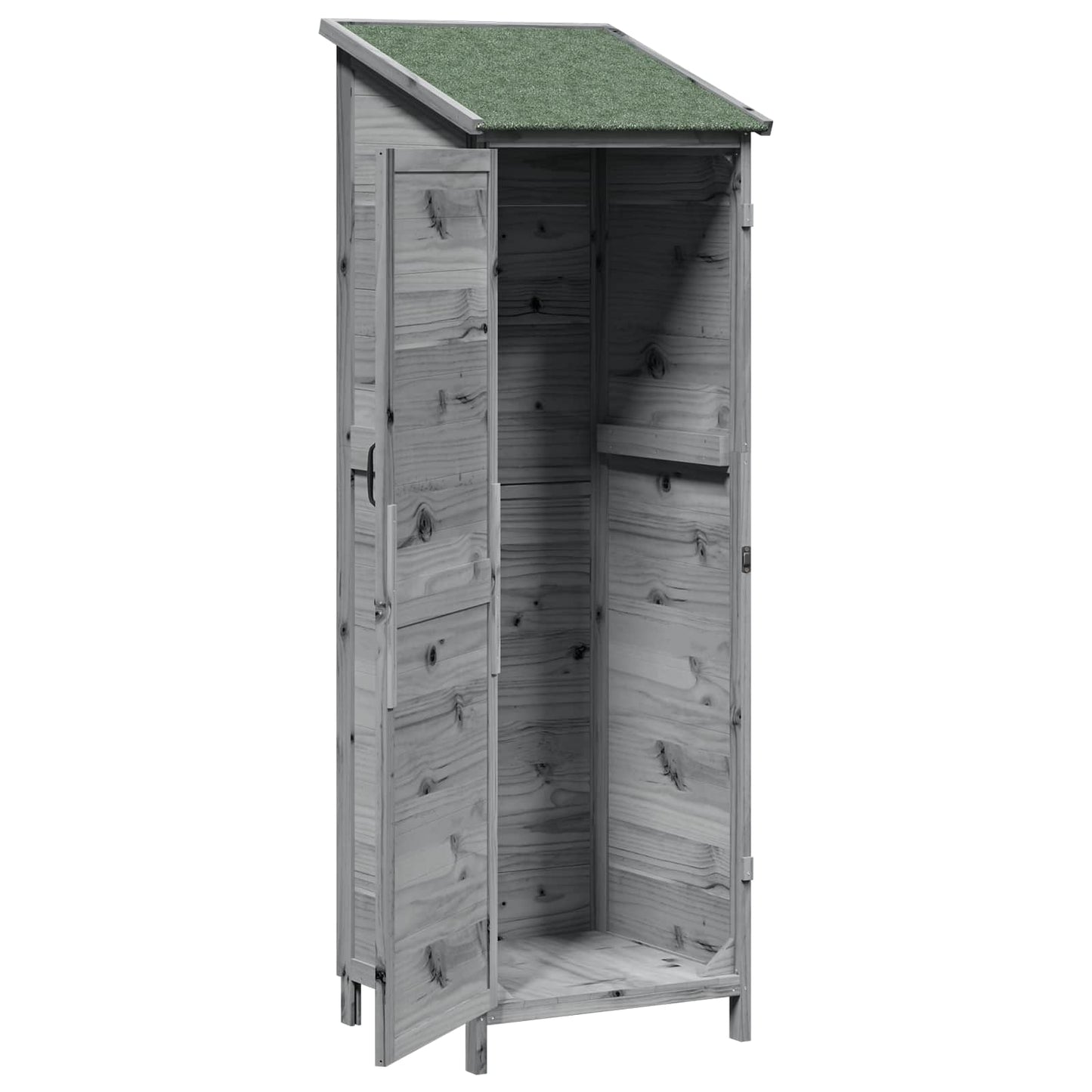 Have Skur med tag Grå 59,5 x 56 x 176,5 cm Massivt Fyrretræ