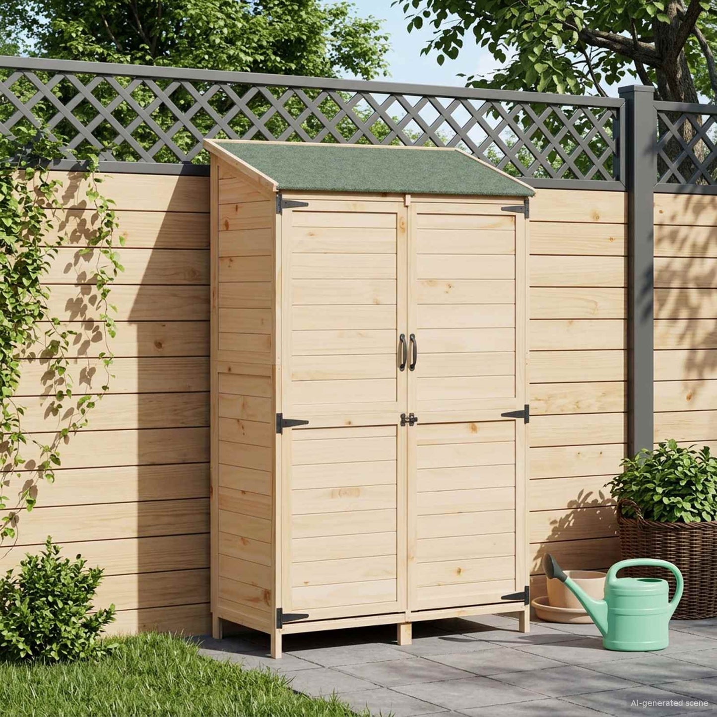 Have Skur Naturfarvet 106,5 x 56 x 176 cm Massivt Fyrretræ