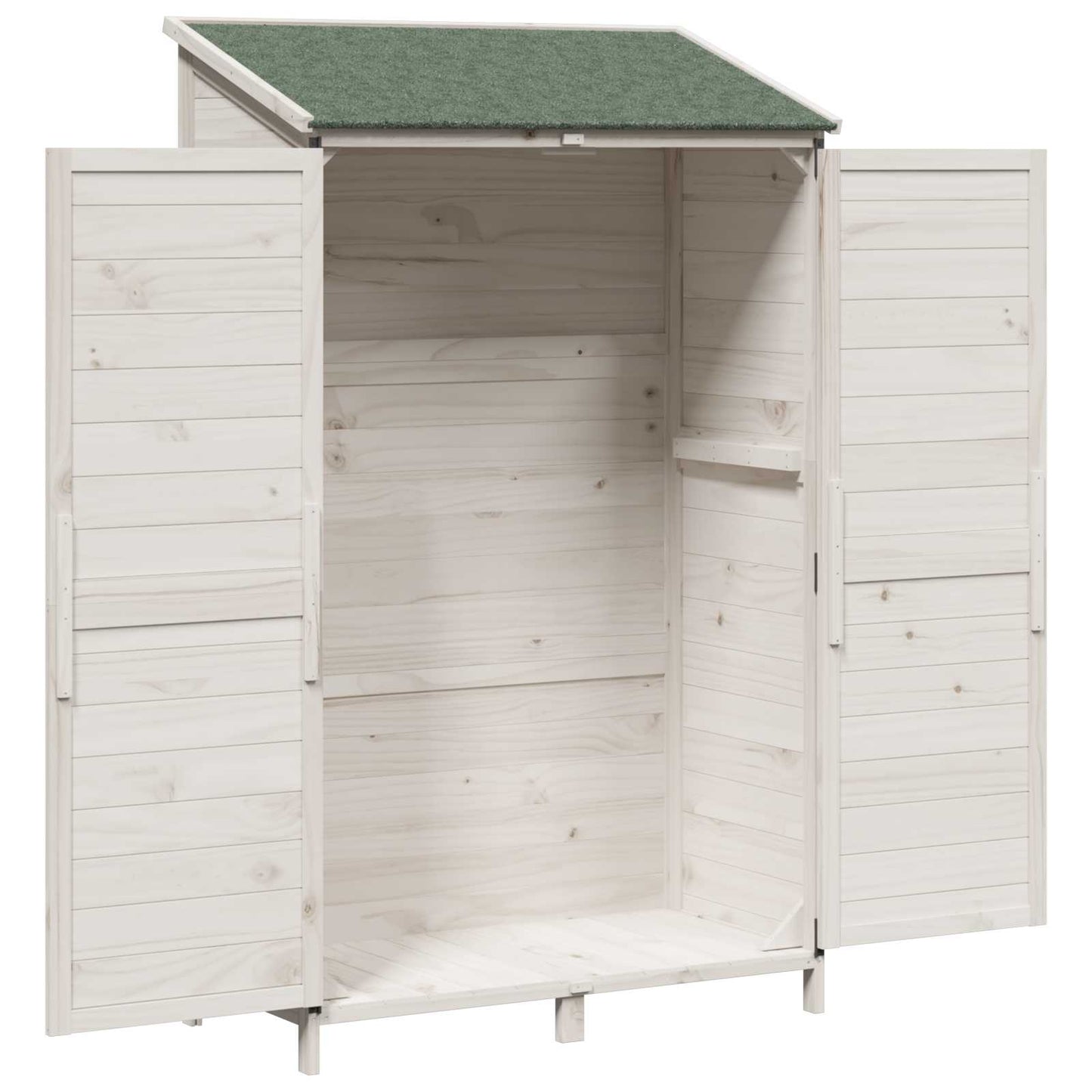 Have Skur med tag Hvid 106,5 x 56 x 176 cm Massivt Fyrretræ