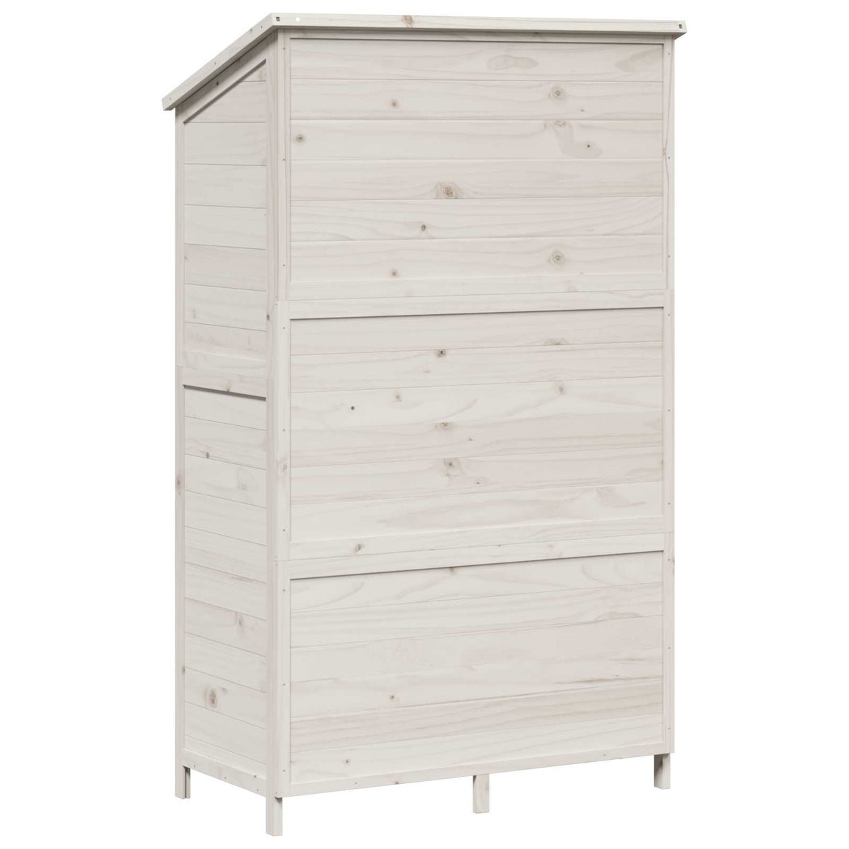 Have Skur med tag Hvid 106,5 x 56 x 176 cm Massivt Fyrretræ