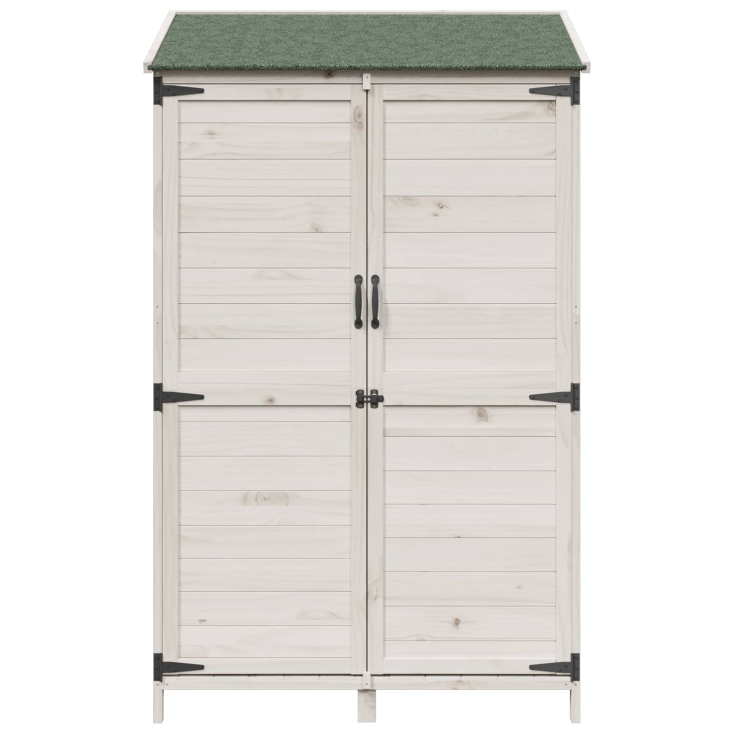 Have Skur med tag Hvid 106,5 x 56 x 176 cm Massivt Fyrretræ