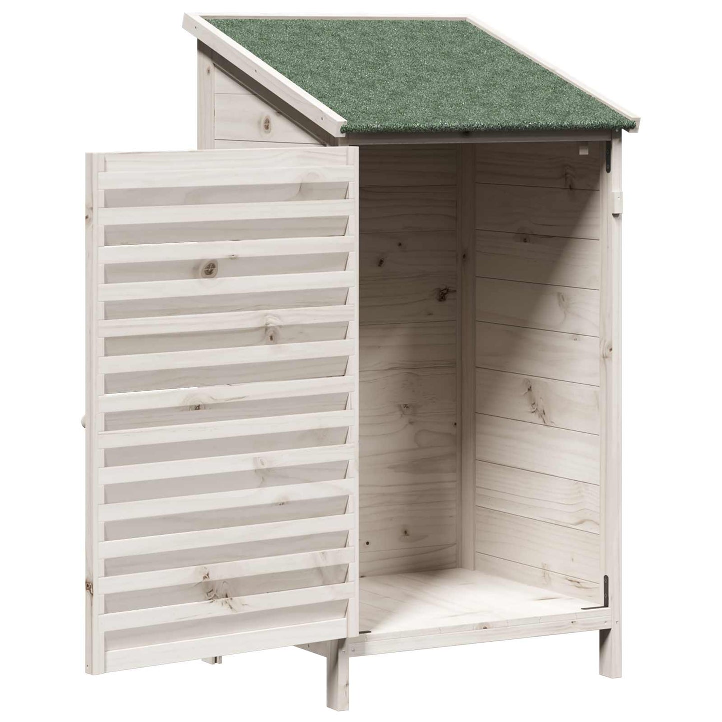 Have Skur med tag Hvid 59 x 56 x 113,5 cm Massivt Fyrretræ