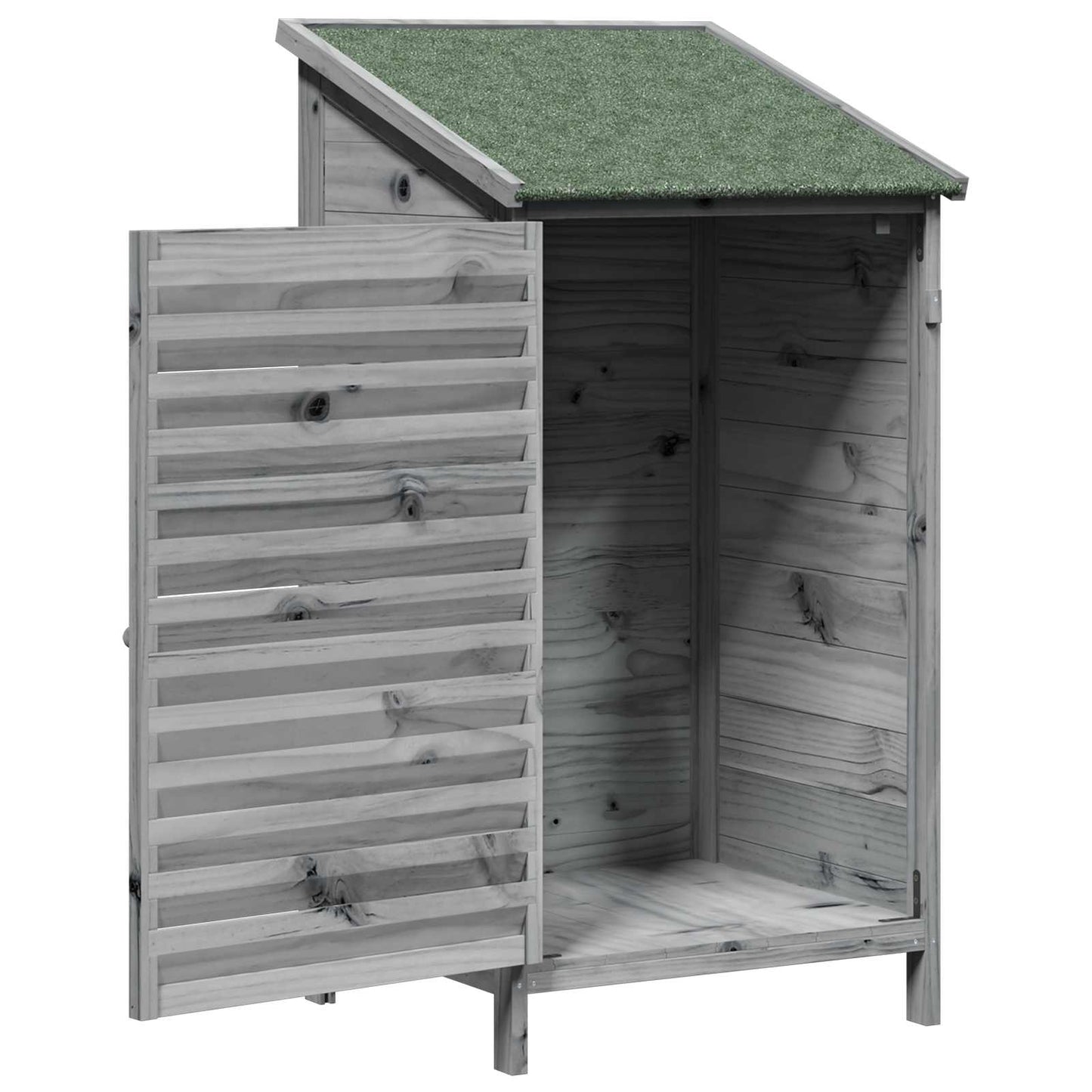 Have Skur med tag Grå 59 x 56 x 113,5 cm Massivt Fyrretræ