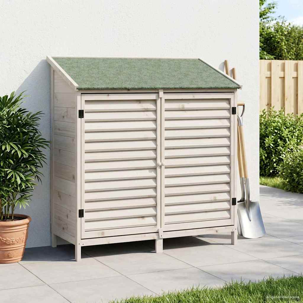 Have Skur med tag Hvid 106 x 56 x 113,5 cm Massivt Fyrretræ