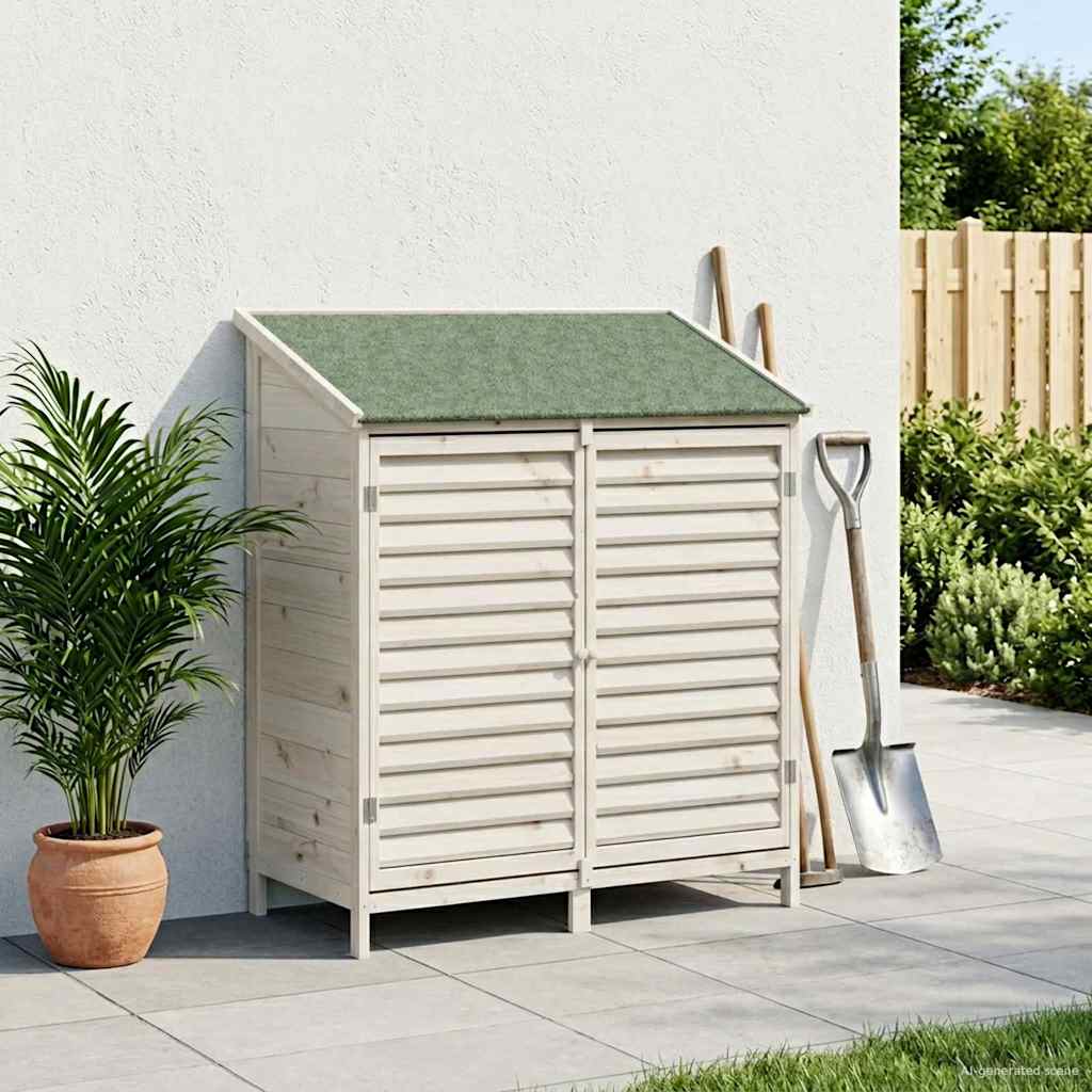 Have Skur med tag Hvid 106 x 56 x 113,5 cm Massivt Fyrretræ