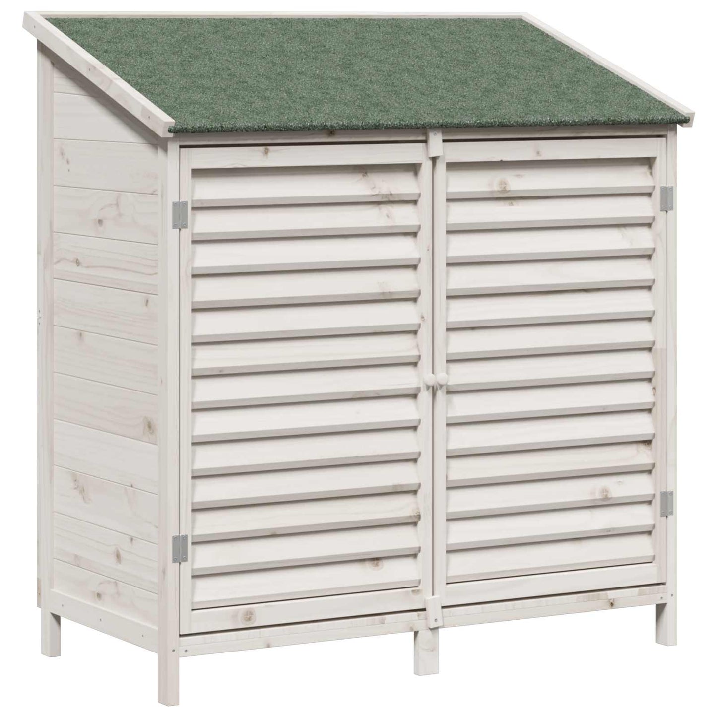 Have Skur med tag Hvid 106 x 56 x 113,5 cm Massivt Fyrretræ