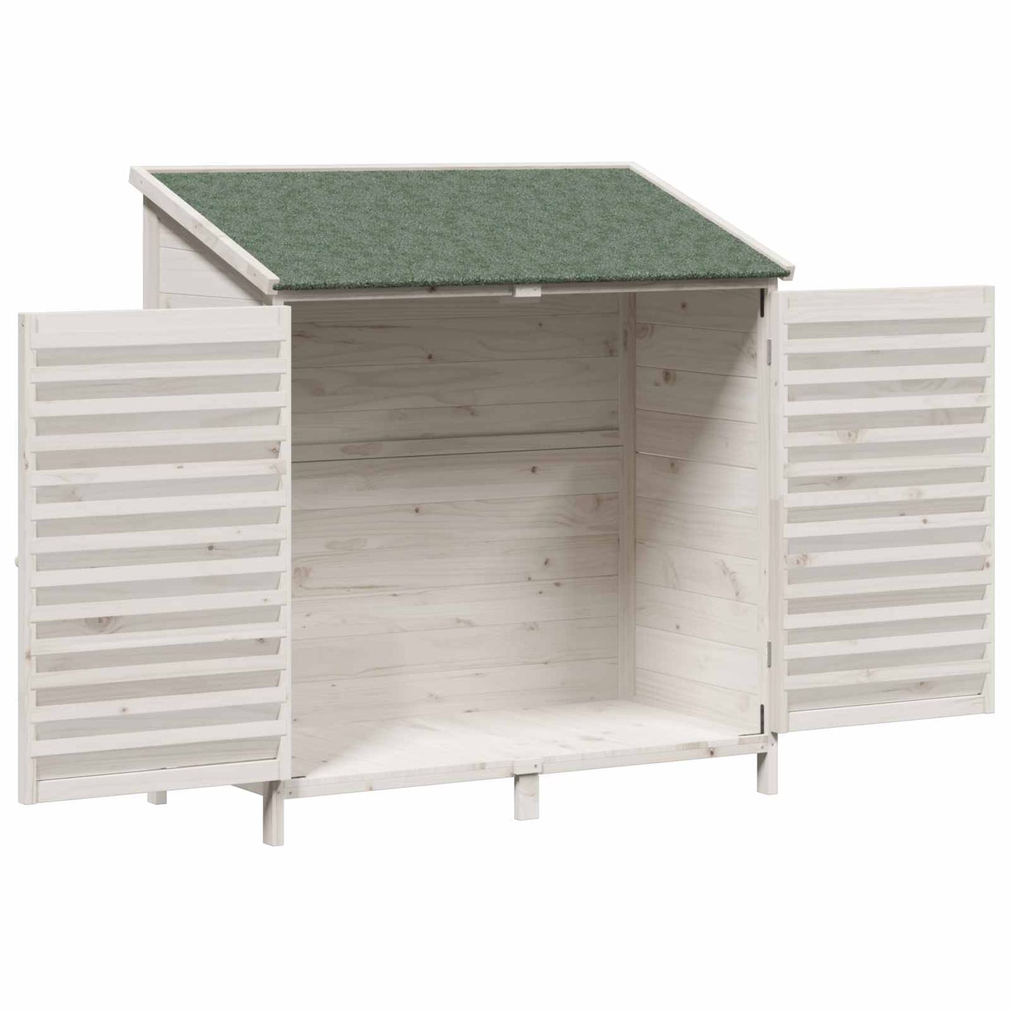 Have Skur med tag Hvid 106 x 56 x 113,5 cm Massivt Fyrretræ