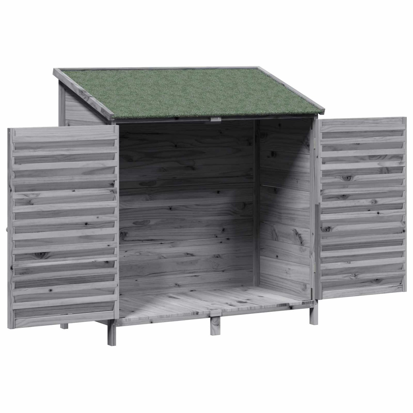 Have Skur med tag Grå 106 x 56 x 113,5 cm Massivt Fyrretræ