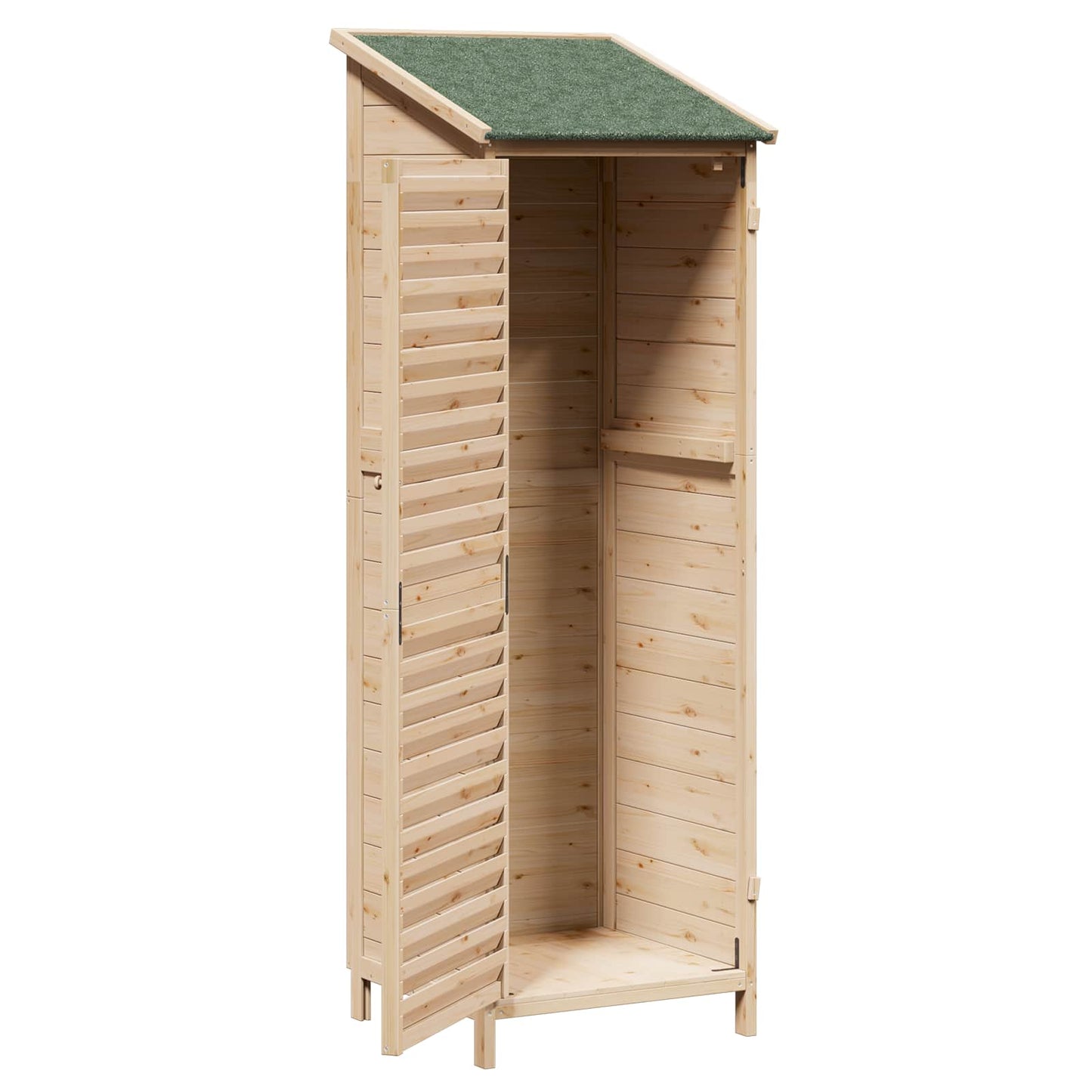 Have Skur med tag Naturfarvet 59 x 56 x 176 cm Massivt Fyrretræ