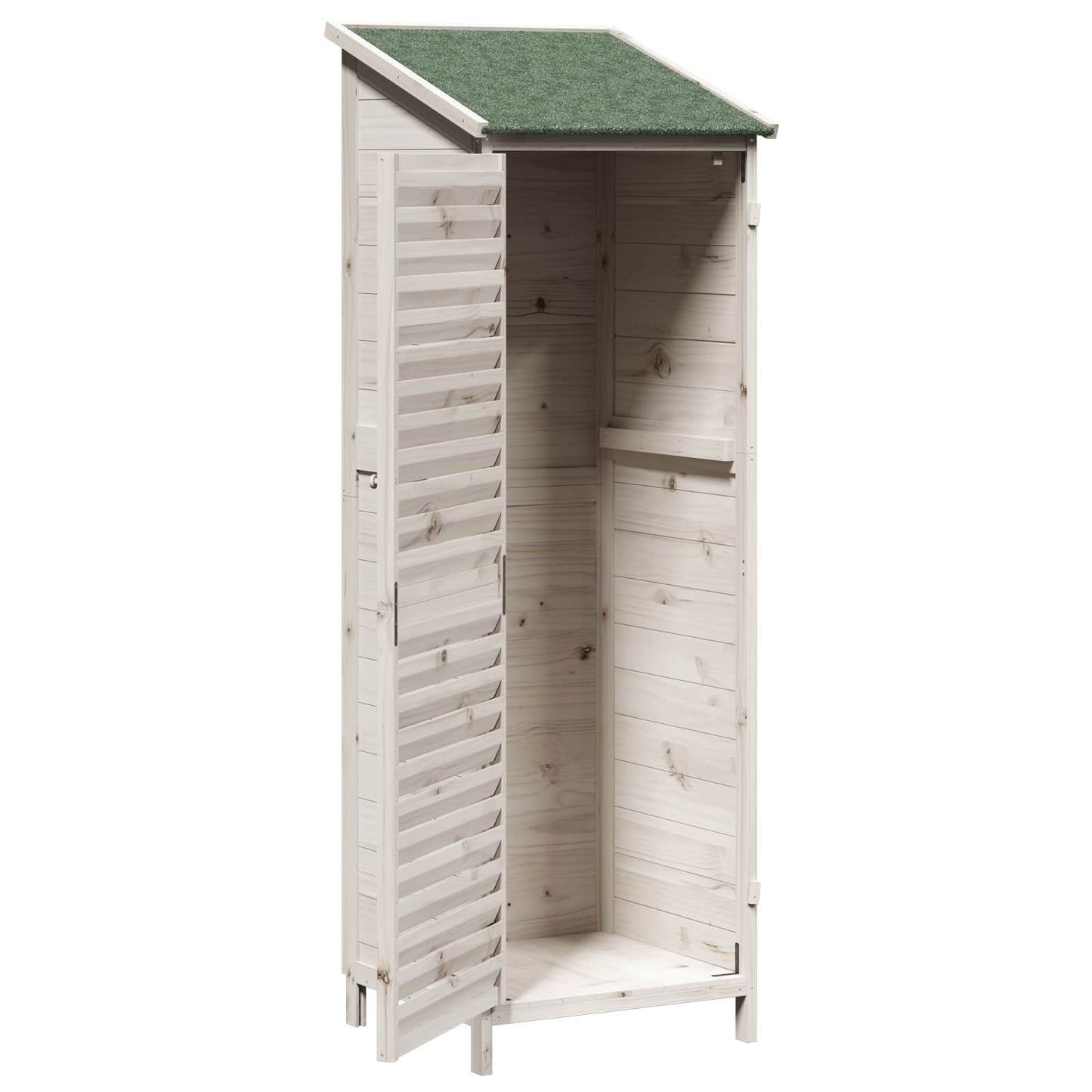 Have Skur med tag Hvid 59 x 56 x 176 cm Massivt Fyrretræ