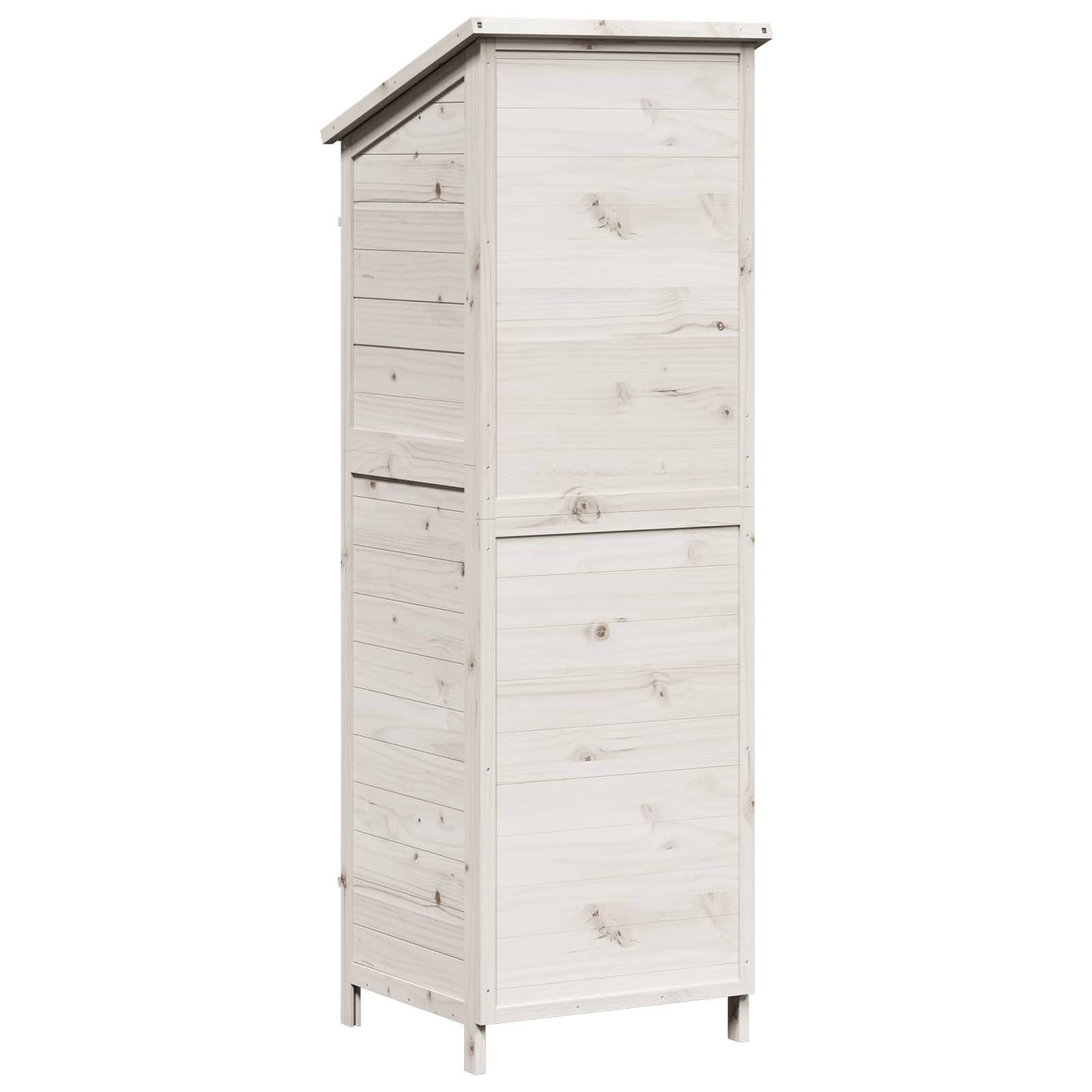 Have Skur med tag Hvid 59 x 56 x 176 cm Massivt Fyrretræ