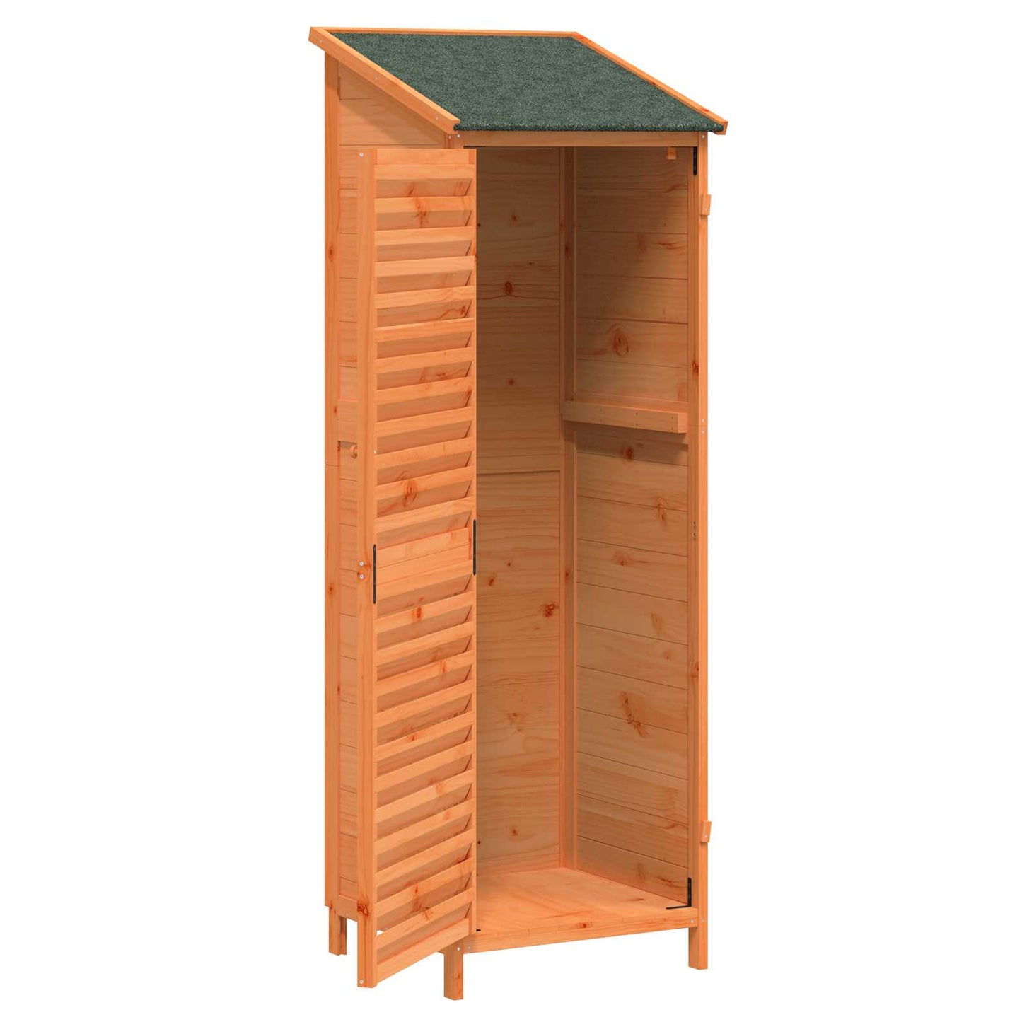 Have Skur med tag Brun 59 x 56 x 176 cm Massivt Fyrretræ