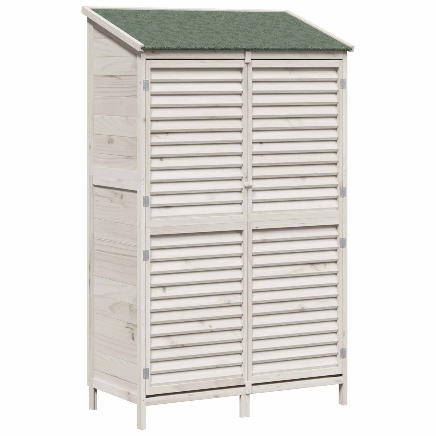 Have Skur med tag Hvid 106 x 56 x 176,5 cm Massivt Fyrretræ