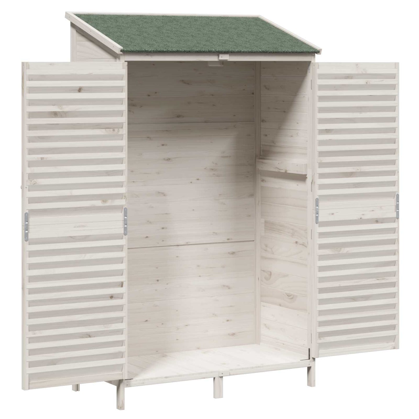 Have Skur med tag Hvid 106 x 56 x 176,5 cm Massivt Fyrretræ
