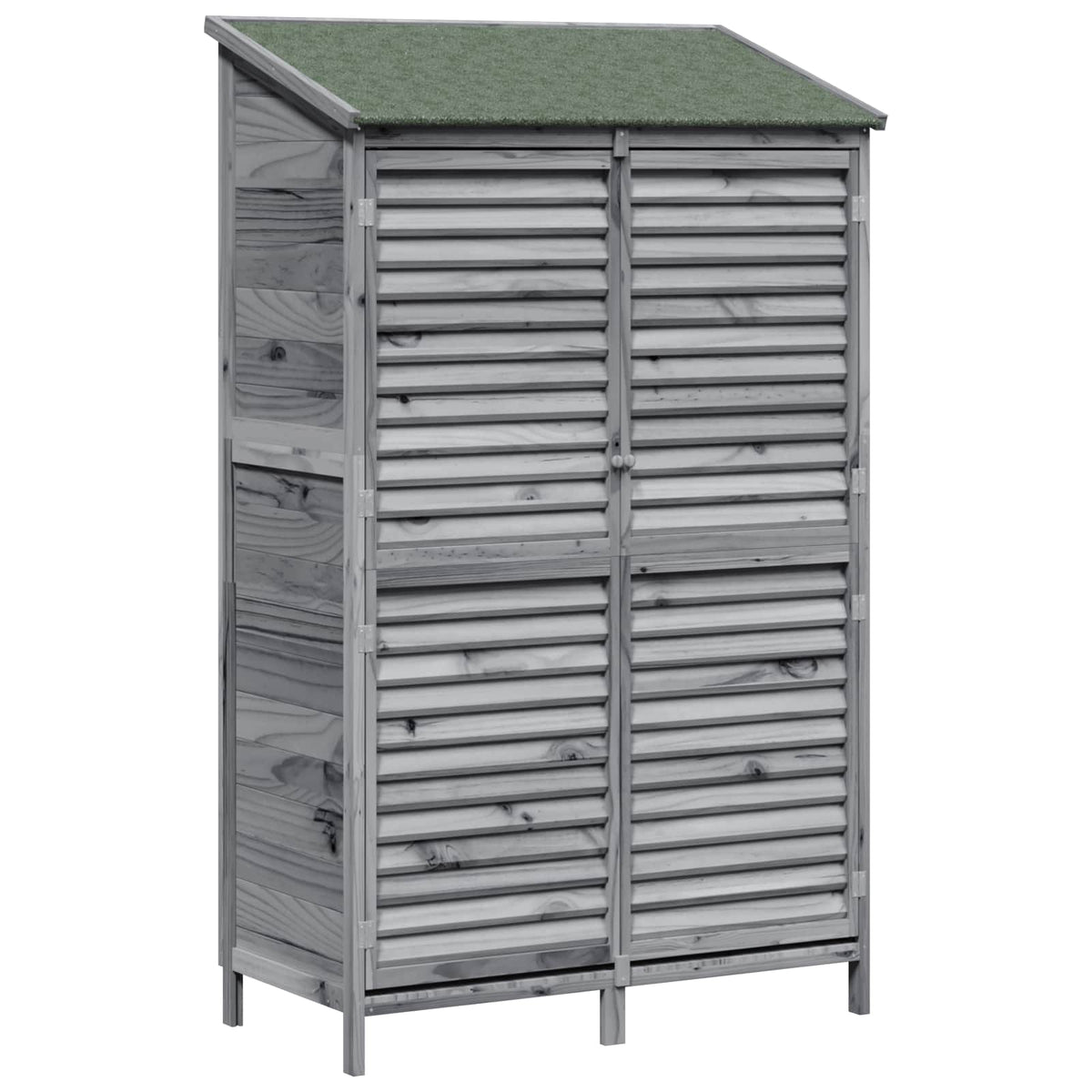 Have Skur med tag Grå 106 x 56 x 176,5 cm Massivt Fyrretræ