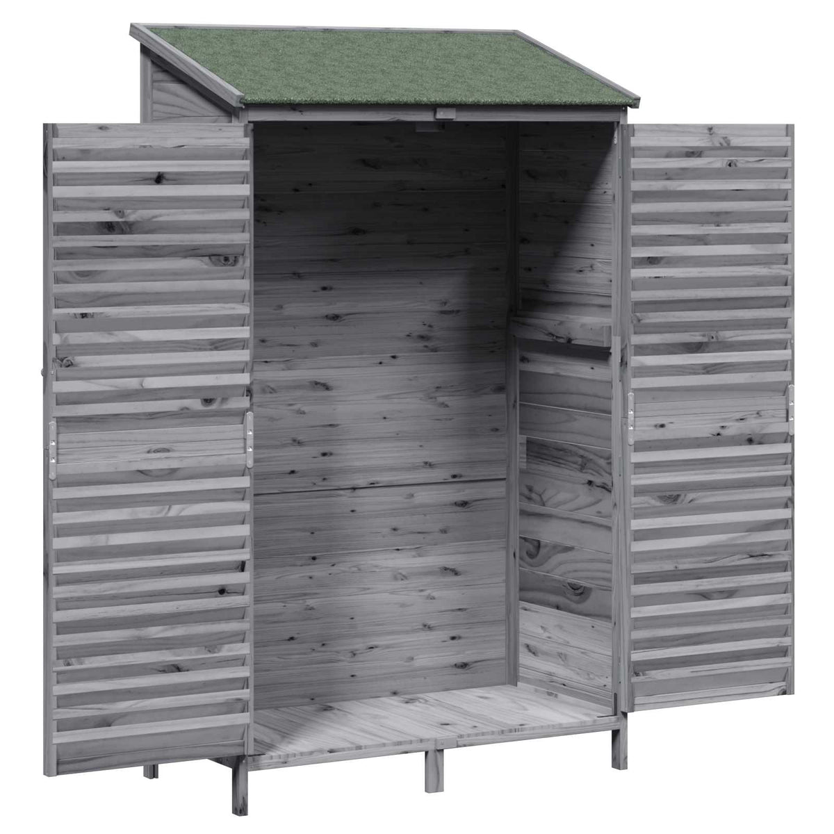 Have Skur med tag Grå 106 x 56 x 176,5 cm Massivt Fyrretræ