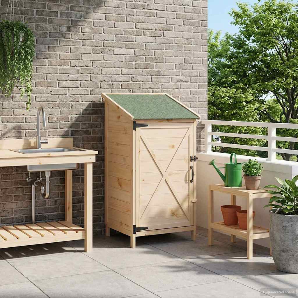 Have Skur Naturfarvet 59,5 x 56 x 113,5 cm Massivt Fyrretræ