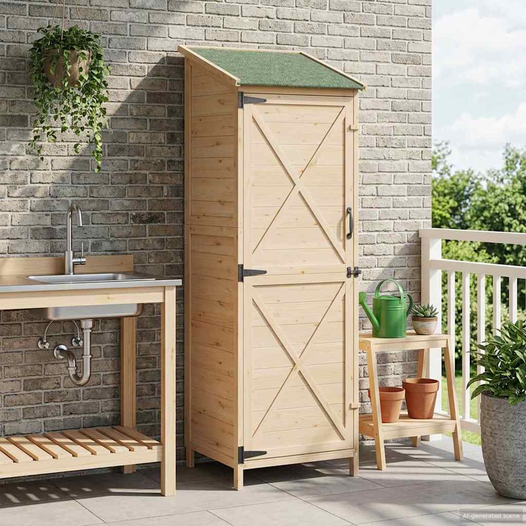 Have Skur Naturfarvet 59,5 x 56 x 176,5 cm Massivt Fyrretræ