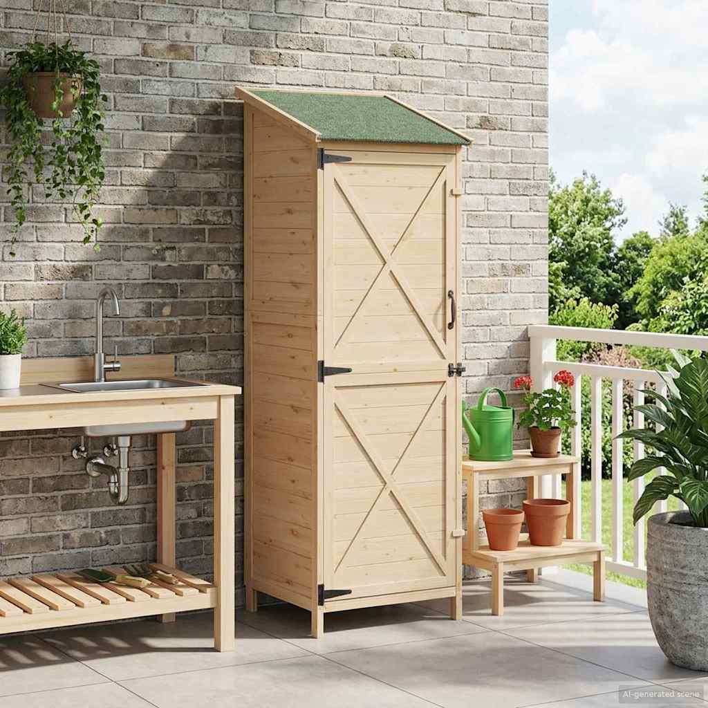 Have Skur Naturfarvet 59,5 x 56 x 176,5 cm Massivt Fyrretræ