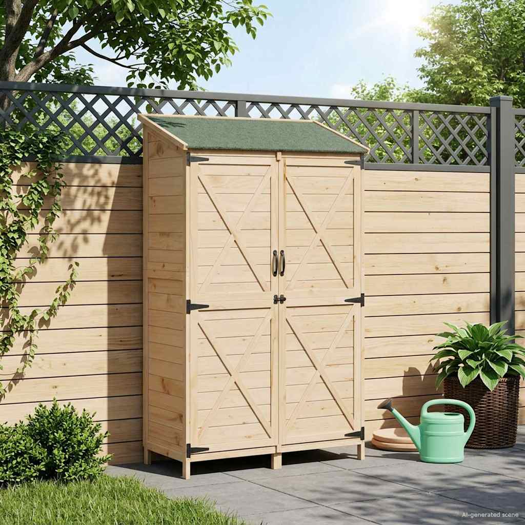Have Skur Naturfarvet 106 x 56 x 176,5 cm Massivt Fyrretræ