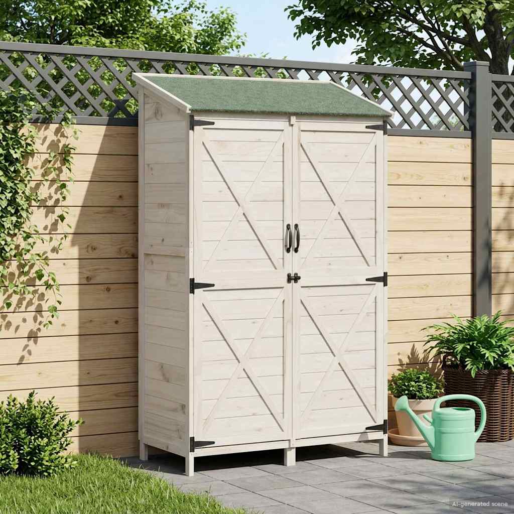 Have Skur Hvid 106 x 56 x 176,5 cm Massivt Fyrretræ