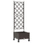 Haveplantekasse med espalier og hjul Brun 40 x 40 x 131,5 cm PP