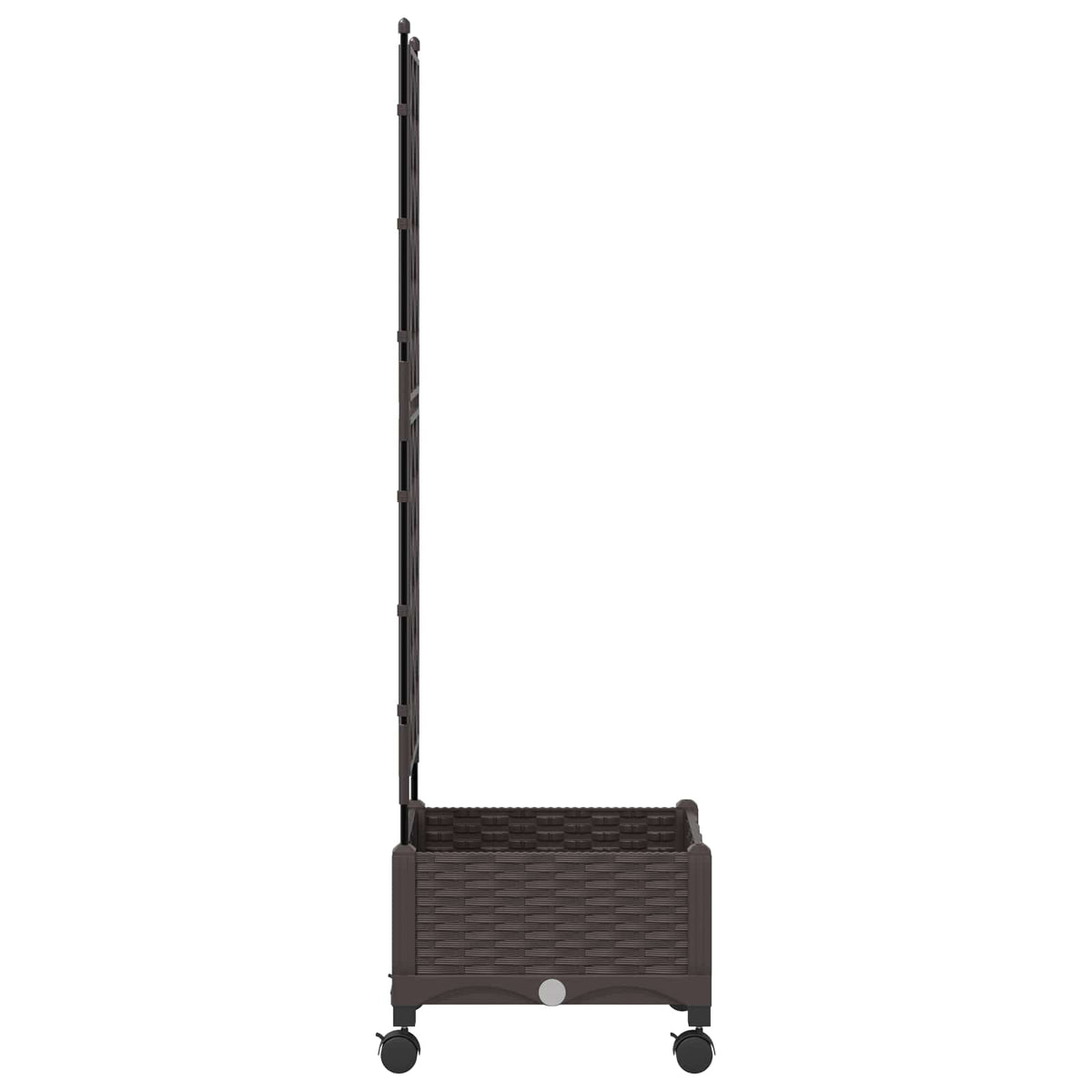 Haveplantekasse med espalier og hjul Brun 40 x 40 x 131,5 cm PP
