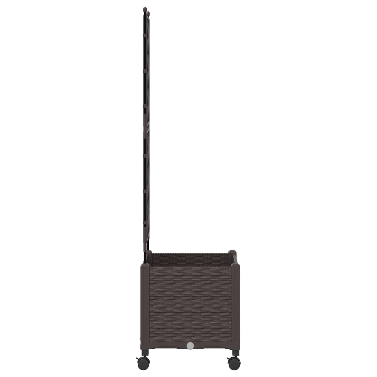 Haveplantekasse med espalier og hjul Brun 40 x 40 x 149 cm PP