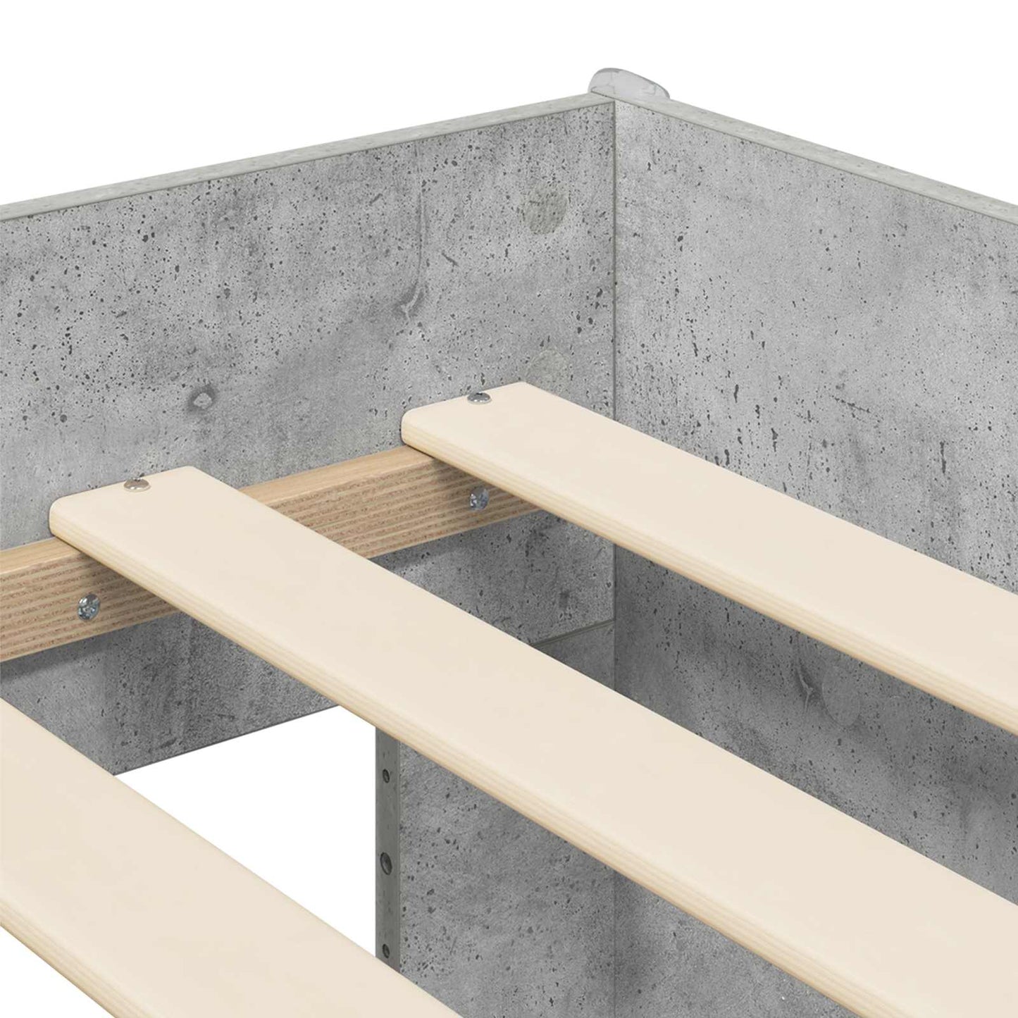 Børneseng med opbevaring Betongrå 80 x 160 cm Konstrueret træ