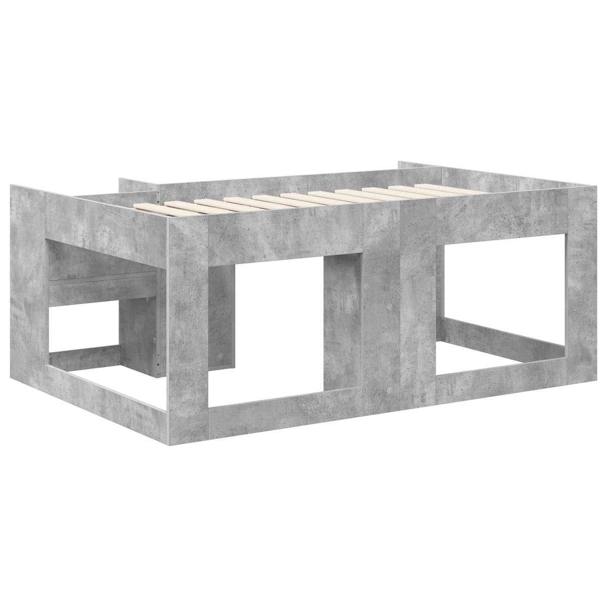 Børneseng med opbevaring Betongrå 80 x 160 cm Konstrueret træ