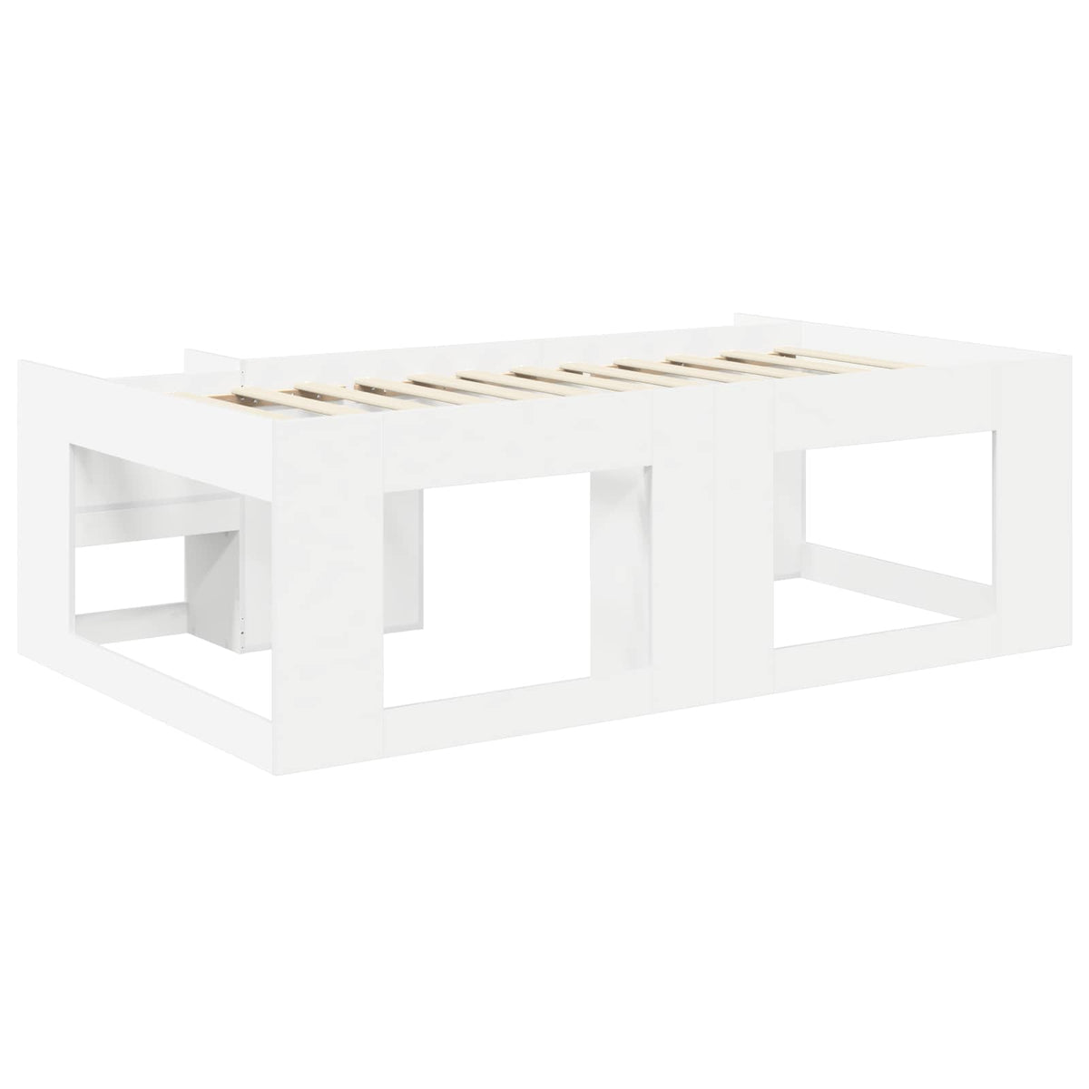 Børneseng med opbevaring Hvid 75 x 190 cm Konstrueret træ