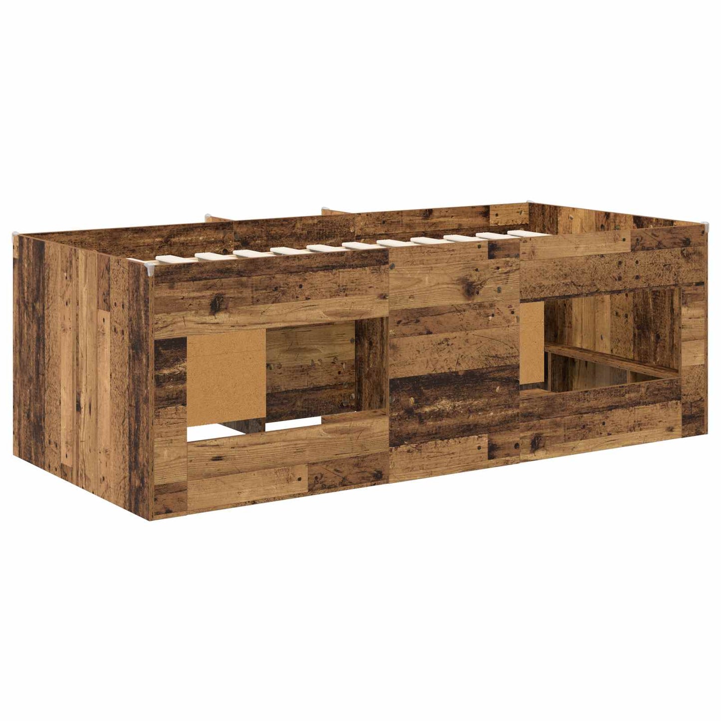 Loft seng ramme med skab 3 stk. Gammelt træ Konstrueret træ