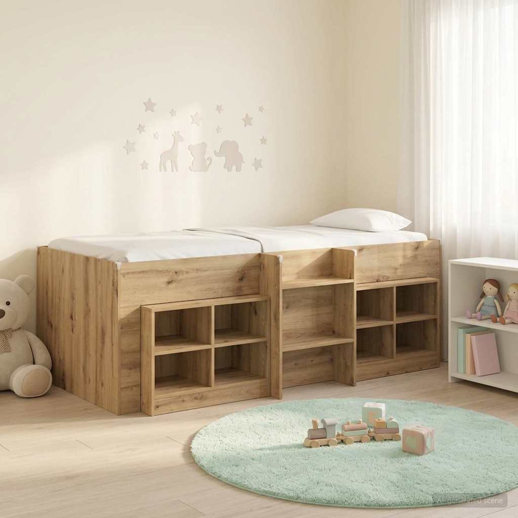 Loft seng ramme med skab 3 stk. Artisan-eg Konstrueret træ